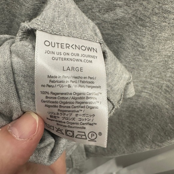 Outerknown Groovy-T Relaxed T-Shirt Dress Organic Cotton Gray Women's Large NEW - Picture 9 of 9